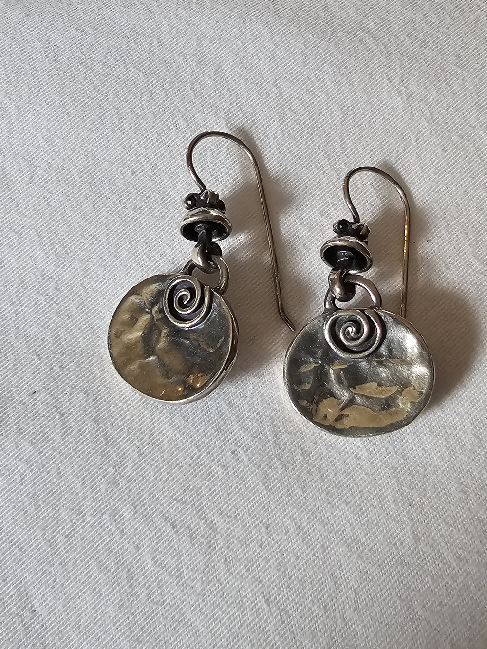 Silpada Hammered Silver Spiral Drop Earrings